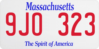MA license plate 9JO323