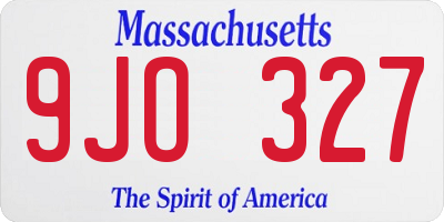 MA license plate 9JO327