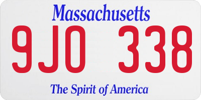 MA license plate 9JO338