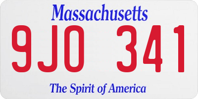 MA license plate 9JO341