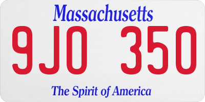 MA license plate 9JO350
