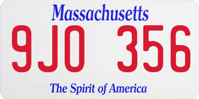 MA license plate 9JO356