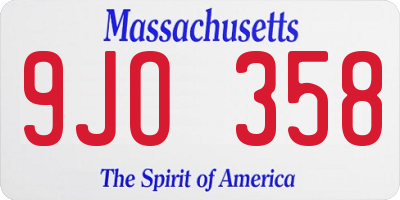 MA license plate 9JO358