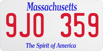 MA license plate 9JO359
