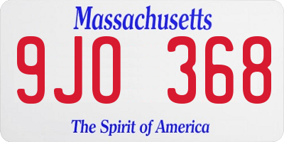 MA license plate 9JO368