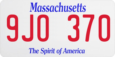 MA license plate 9JO370