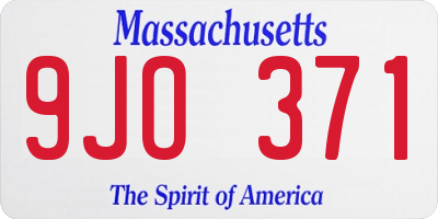 MA license plate 9JO371