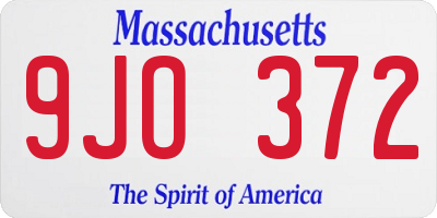 MA license plate 9JO372