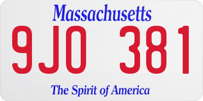 MA license plate 9JO381