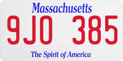 MA license plate 9JO385