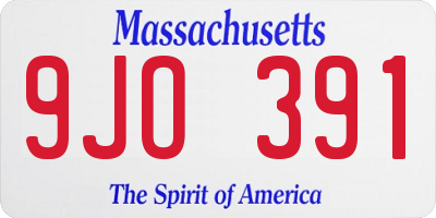 MA license plate 9JO391
