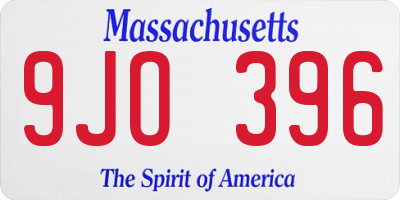 MA license plate 9JO396