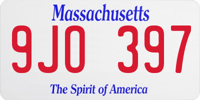 MA license plate 9JO397
