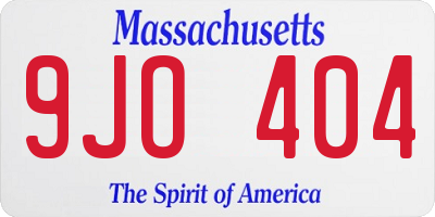 MA license plate 9JO404