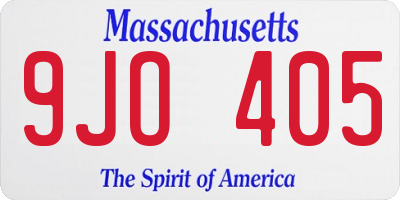 MA license plate 9JO405
