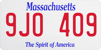 MA license plate 9JO409