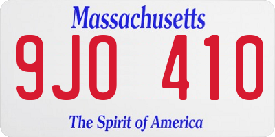 MA license plate 9JO410