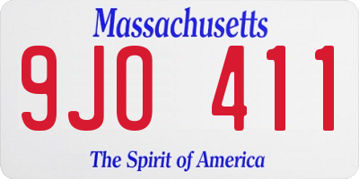 MA license plate 9JO411