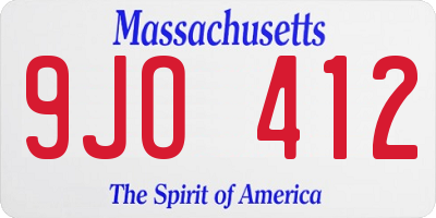 MA license plate 9JO412