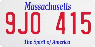 MA license plate 9JO415