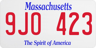 MA license plate 9JO423