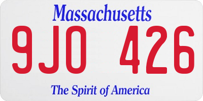 MA license plate 9JO426