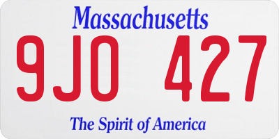MA license plate 9JO427
