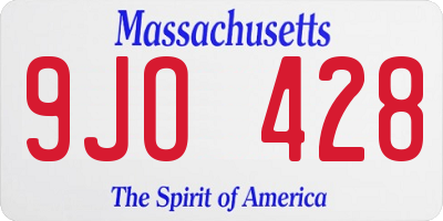 MA license plate 9JO428