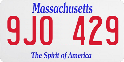 MA license plate 9JO429