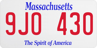 MA license plate 9JO430
