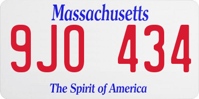 MA license plate 9JO434