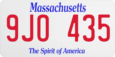 MA license plate 9JO435