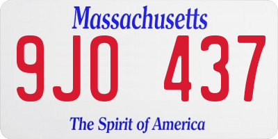 MA license plate 9JO437