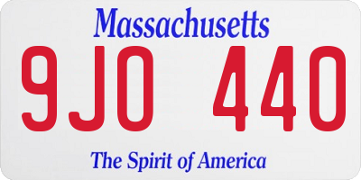 MA license plate 9JO440