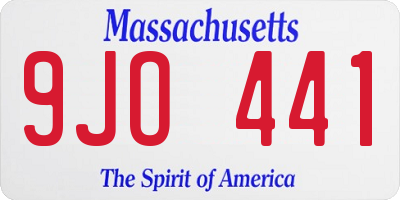 MA license plate 9JO441