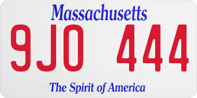 MA license plate 9JO444