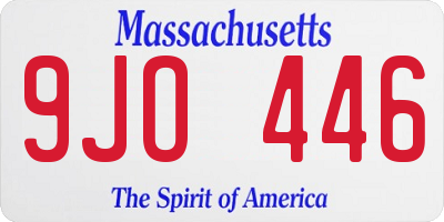MA license plate 9JO446