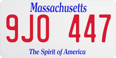 MA license plate 9JO447