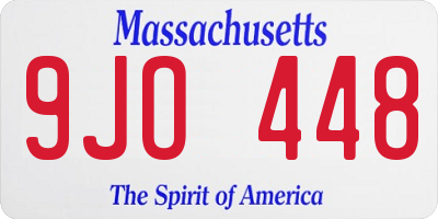 MA license plate 9JO448