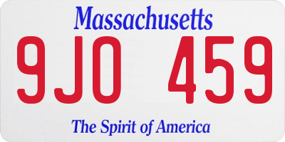 MA license plate 9JO459