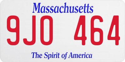 MA license plate 9JO464
