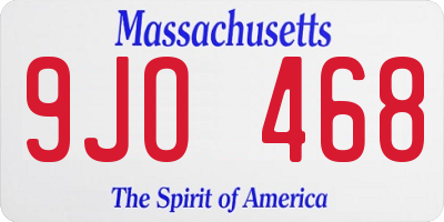MA license plate 9JO468