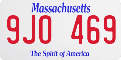 MA license plate 9JO469