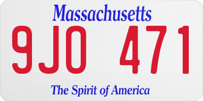 MA license plate 9JO471