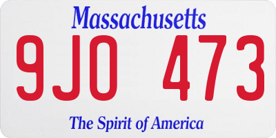 MA license plate 9JO473