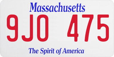 MA license plate 9JO475
