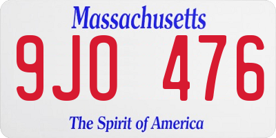 MA license plate 9JO476