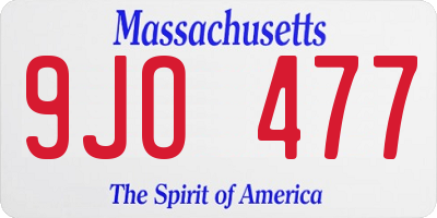 MA license plate 9JO477