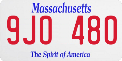 MA license plate 9JO480