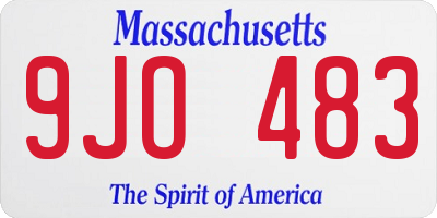 MA license plate 9JO483